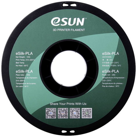 ESUN ePLA-Silk Silver 3D nyomtatószál PLA műanyag 1.75 mm 1 kg Ezüst (fémes) 5. kép