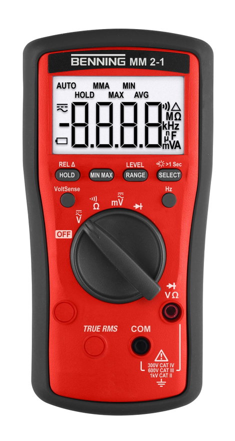 Benning MM 2-1 Kézi multiméter digitális CAT II 1000 V, CAT III 600 V, CAT IV 300 V Kijelző (digitek