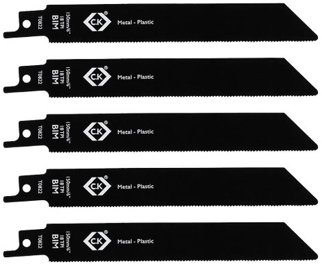 C.K T0822 Szablyafűrészlap 18 tpi, 5 db-os csomag Fűrészlap hossz 150 mm 5 db