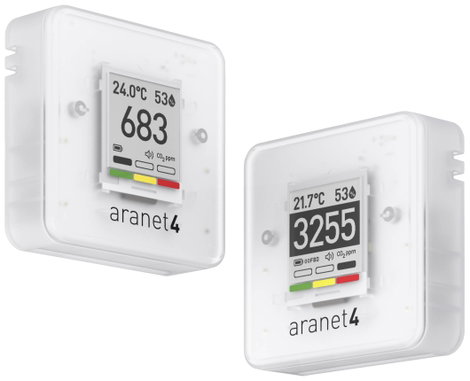 aranet Aranet CO2 mérő 0, 0, 0, 600 - 9999, 50, 85, 1100 ppm, °C, %, hPa Hőmérsékletmérő funkcióval