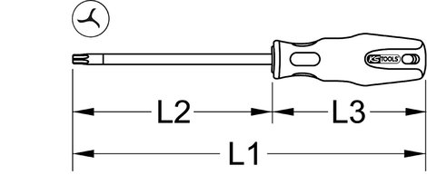 KS Tools 159.1258 Tri-Wing csavarhúzó 5. kép