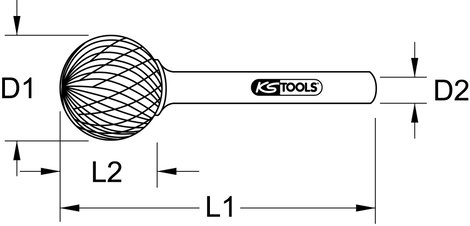 KS Tools 5153281 Maróstift Keményfém Hossz 38.5 mm Átmérő 3 mm 3. kép