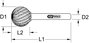KS Tools 5153281 Maróstift Keményfém Hossz 38.5 mm Átmérő 3 mm 3. bélyegkép