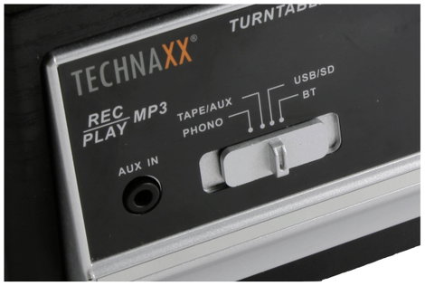 Technaxx TX-22+ USB-s lemezjátszó Ékszíjhajtás Fekete 2. kép