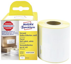 Avery-Zweckform Etikett tekercs 101 x 54 mm Papír Fehér 110 db Véglegesen tapadó ASS0722430 Csomagkü