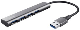 Trust Halyx-4-port 1+4 port USB 3.1 gen. 1 hub Sötétszürke