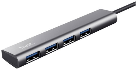 Trust Halyx-4-port 1+4 port USB-C® (USB 3.1) Multiport hub Sötétszürke 2. kép