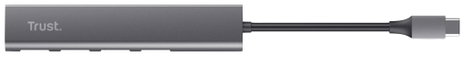 Trust Halyx-4-port 1+4 port USB-C® (USB 3.1) Multiport hub Sötétszürke 3. kép