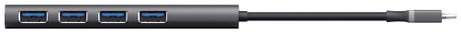 Trust Halyx-4-port 1+4 port USB-C® (USB 3.1) Multiport hub Sötétszürke 4. kép