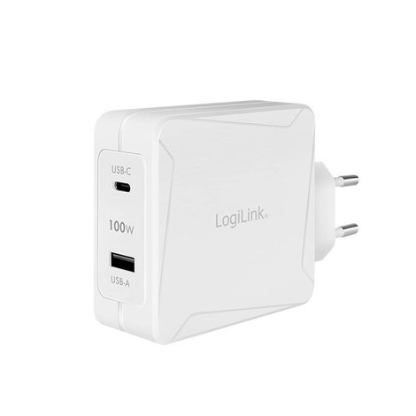 LogiLink PA0281 USB-s töltőkészülék Beltér, Aljzat dugó Kimenetek száma: 2 x USB-C® alj (Power Deliv