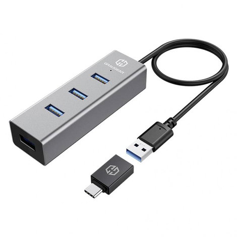GrauGear G-HUB4-AC 4 port USB 3.0 hub USB-C dugóval