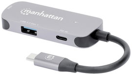 Manhattan Notebook dokkoló állomás USB-C auf HDMI 3-in-1 Docking-Konverter USB-C® tápellátás