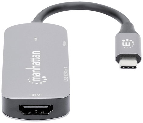 Manhattan Notebook dokkoló állomás USB-C auf HDMI 3-in-1 Docking-Konverter USB-C® tápellátás 3. kép