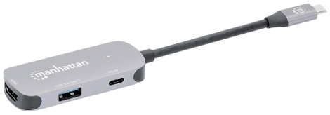 Manhattan Notebook dokkoló állomás USB-C auf HDMI 3-in-1 Docking-Konverter USB-C® tápellátás 4. kép