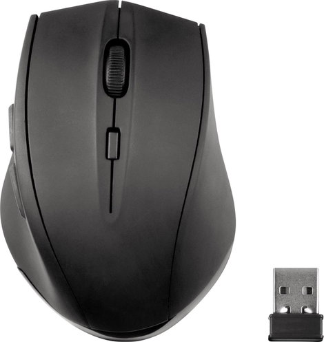 SpeedLink CALADO Silent Mouse Ergonomikus egér Rádiójel vezérlésű Optikai Fekete 5 Gombok 1600 dpi E