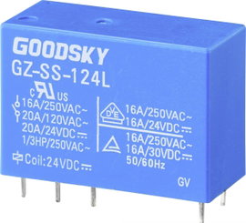 GoodSky GZ-SS-124L Nyák relé 24 V/DC 20 A 1 váltó 1 db tubus