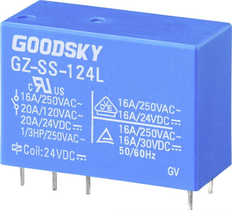 GoodSky GZ-SS-124L Nyák relé 24 V/DC 20 A 1 váltó 1 db tubus