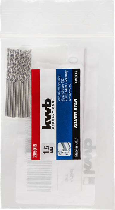 kwb 205015 HSS Spirálfúró 1 db 1.5 mm Teljes hossz 40 mm DIN 338 Hengeres befogószár 1 db 2. kép