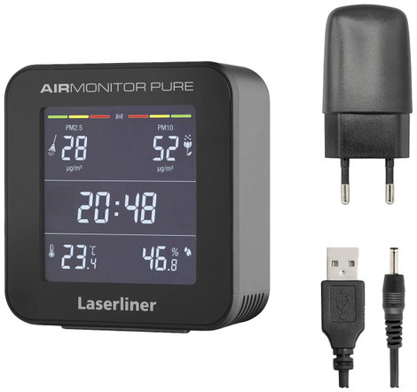 Laserliner AirMonitor PURE Finom por mérőkészülék Finom por, Hőmérséklet, Légnedvesség Hőmérsékletmé 3. kép