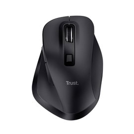 Trust FYDA Ergonomikus egér Rádiójel vezérlésű Optikai Fekete 6 Gombok 2400 dpi Ergonómikus, Újratöl
