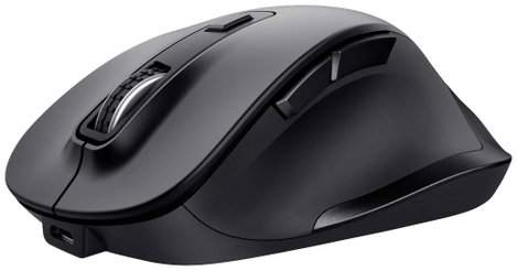Trust FYDA Ergonomikus egér Rádiójel vezérlésű Optikai Fekete 6 Gombok 2400 dpi Ergonómikus, Újratöl 2. kép
