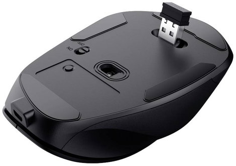 Trust FYDA Ergonomikus egér Rádiójel vezérlésű Optikai Fekete 6 Gombok 2400 dpi Ergonómikus, Újratöl 5. kép