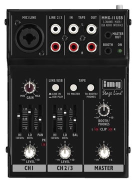 IMG StageLine MMX-11USB Konzol keverőpult Csatornák:2 USB csatlakozó