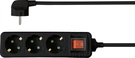 Sygonix SY-4890984 Elosztó kapcsolóval Fekete Védőérintkezős 1 db 2. kép