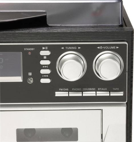 Denver MRD-166 Sztereo berendezés DAB+, Lemezjátszó, SD, URH, USB Felvétel funkció 2 x 2 W Fekete 4. kép
