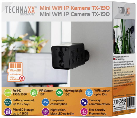 Technaxx TX-190 4989 WLAN, LAN IP Megfigyelő kamera 2304 x 1296 pixel 5. kép
