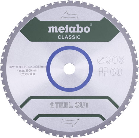 Metabo STEEL CUT CLASSIC 628651000 Körfűrészlap 165 x 20 x 1.2 mm Fogak száma (collonként): 40 1 db