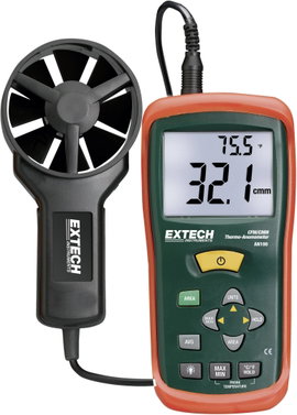 Légáramlásmérő, szélmérő és hőmérő, Extech AN-100