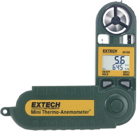 Légáramlásmérő, hő- és páratartalom mérő, Extech 45158