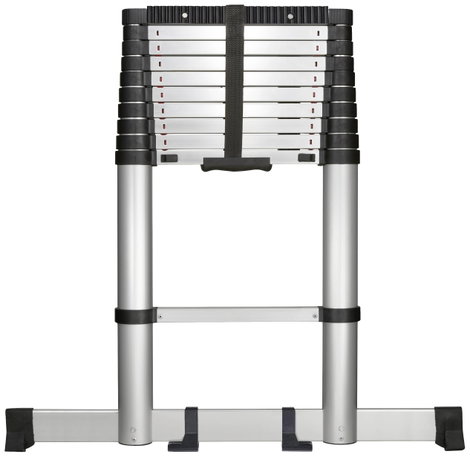 TOOLCRAFT TO-7868814 Alumínium/műanyag Teleszkópos létra Összecsukható Fekete/ezüst EN 131 10.1 kg