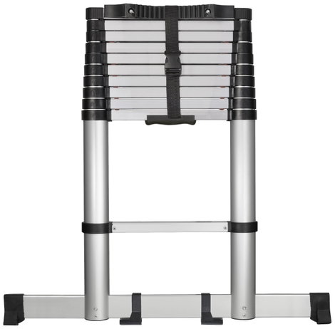 TOOLCRAFT TO-7868814 Alumínium/műanyag Teleszkópos létra Összecsukható Fekete/ezüst EN 131 10.1 kg 2. kép