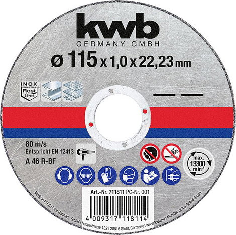 kwb 711811 Vágótárcsa, egyenes 115 mm 1 db Acél
