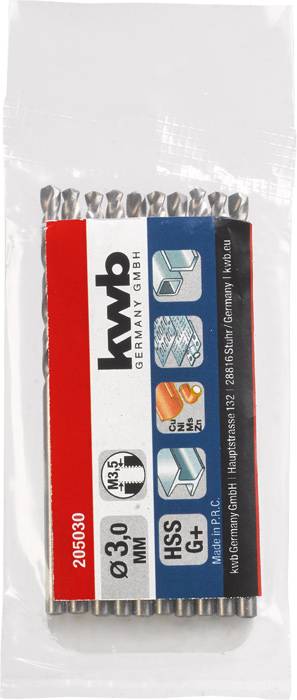 kwb 205030 HSS Spirálfúró 1 db 3 mm Teljes hossz 61 mm DIN 338 Hengeres befogószár 1 db 2. kép