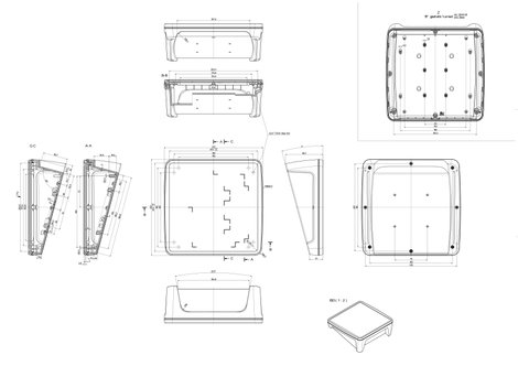 Bopla BoPad BOP 2222 P-9005-SET Pultos műszerdobozok 203 x 220 x 83.70 ABS Fekete (RAL 9005) 1 db 5. kép