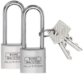 Burg Wächter 36141 Függő lakat 20.90 mm Egyidőben záródó Alumínium Kulcsos zár