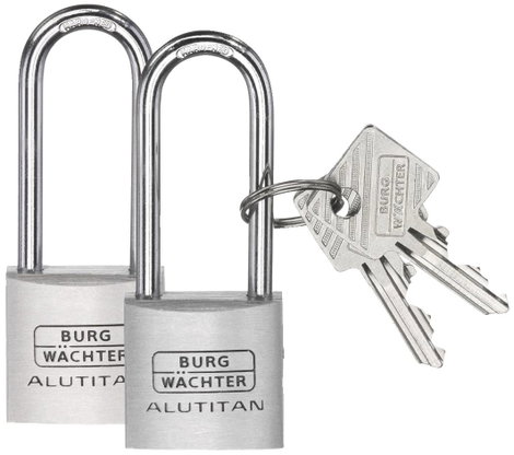 Burg Wächter 36141 Függő lakat 20.90 mm Egyidőben záródó Alumínium Kulcsos zár
