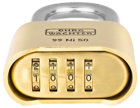 Burg Wächter 37491 Függő lakat 51.90 mm Sárgaréz Számkódos zár 2. kép
