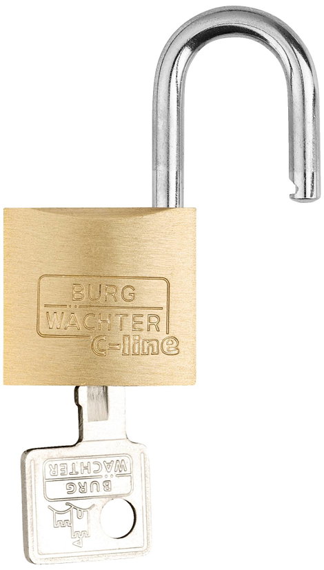 Burg Wächter 3041 Függő lakat 25.00 mm Különböző időben záródó Sárgaréz Kulcsos zár 2. kép