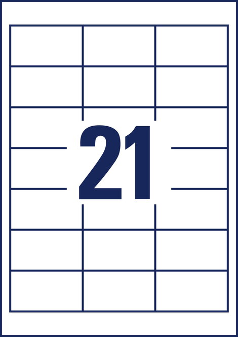 Avery-Zweckform 3670 Univerzális etikett 64 x 36 mm Papír Fehér 2100 db Véglegesen tapadó Lézernyomt 4. kép