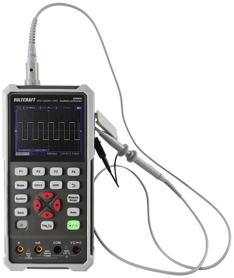 VOLTCRAFT DSO-2202H + AFG Kézi oszcilloszkóp 200 MHz 2 csatornás 1 GSa/mp 8 kpts 8 bit Kézi készülék 12. kép