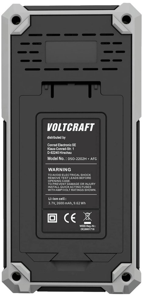 VOLTCRAFT DSO-2202H + AFG Kézi oszcilloszkóp 200 MHz 2 csatornás 1 GSa/mp 8 kpts 8 bit Kézi készülék 6. kép