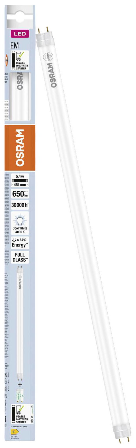 OSRAM LED EEK: E (A - G) G13 Cső forma T8 5.4 W = 15 W Semleges fehér (Ø x H) 26.80 mm x 451 mm 1 db 3. kép