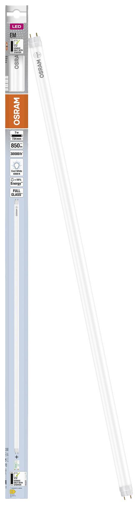 OSRAM LED EEK: E (A - G) G13 Cső forma T8 7 W = 16 W Semleges fehér (Ø x H) 26.80 mm x 734 mm 1 db 4. kép