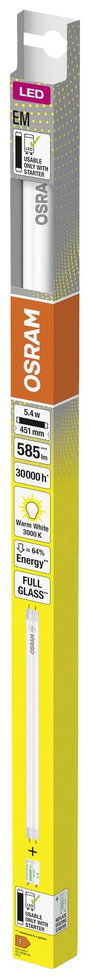OSRAM LED EEK: F (A - G) G13 Cső forma T8 5.4 W = 15 W Melegfehér (Ø x H) 26.80 mm x 451 mm 1 db 2. bélyegkép