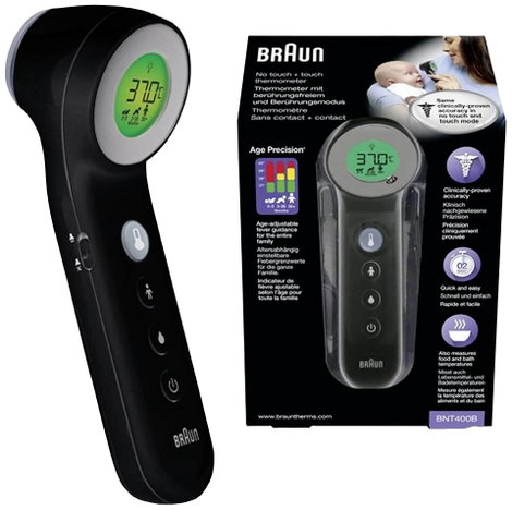 Braun No touch + touch schwarz Lázmérő Érintésmentes mérés
