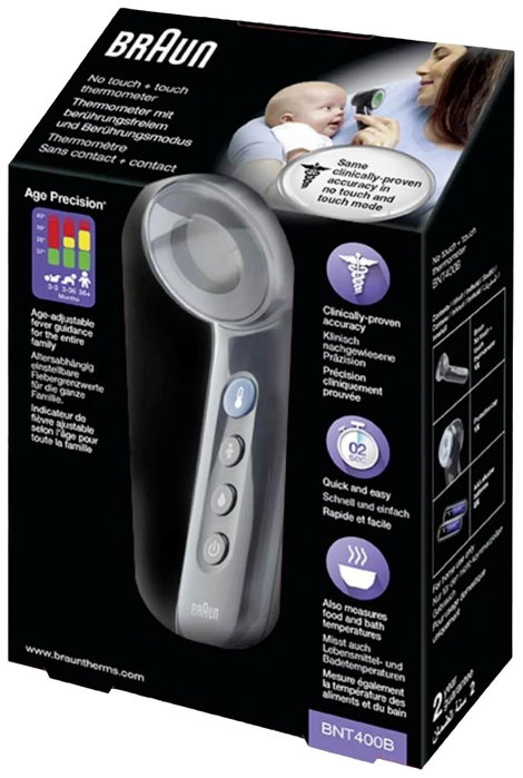 Braun No touch + touch schwarz Lázmérő Érintésmentes mérés 3. kép